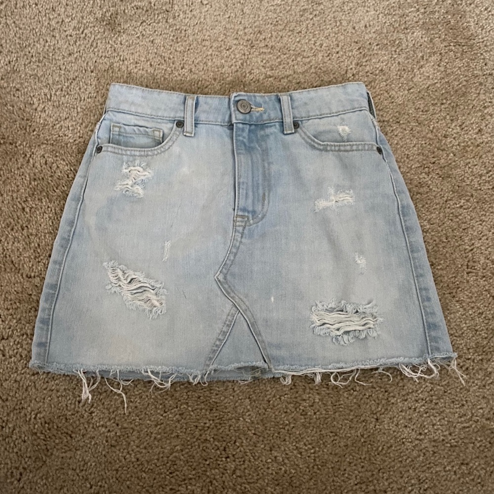 aeropostale ripped denim skirt